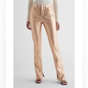 NWT $98 EXPRESS Skyscraper Mid-rise Metallic Rose Gold Stretch Jeans 0L Long